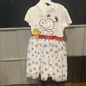 Disney White Dress with Red Accent and Paw Prints